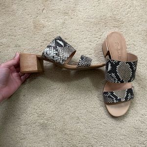 Madewell snakeskin embossed sandals. Excellent condition.